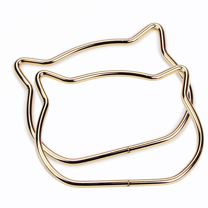 Creative Cat Ear Bag Handles Metal DIY Handbags Bags Purse Handmade Bag Accessories Round D-ring Hanging Buckle Hardware