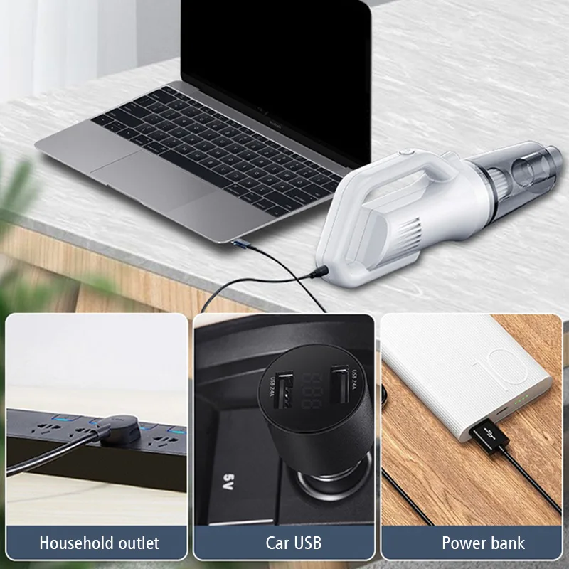 Cordless USB Chargable Handheld Vacuum Cleaner For Home Car 9000Pa/12000Pa Big Suction Vacuum Cleaner Collector Aspirator