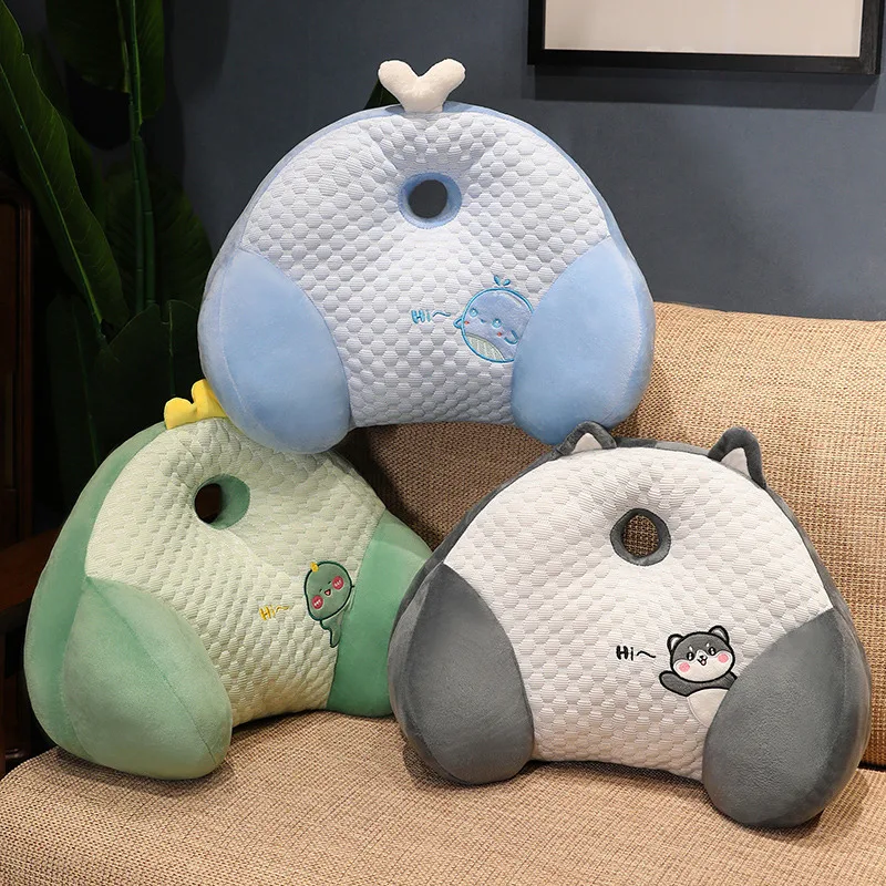 50x40cm Cartoon Animals Summer Ice Silk Bean Plush Waist Cushion Kawaii Stuffed Plushies Pillow Toy Anime Soft Toys Home Decor