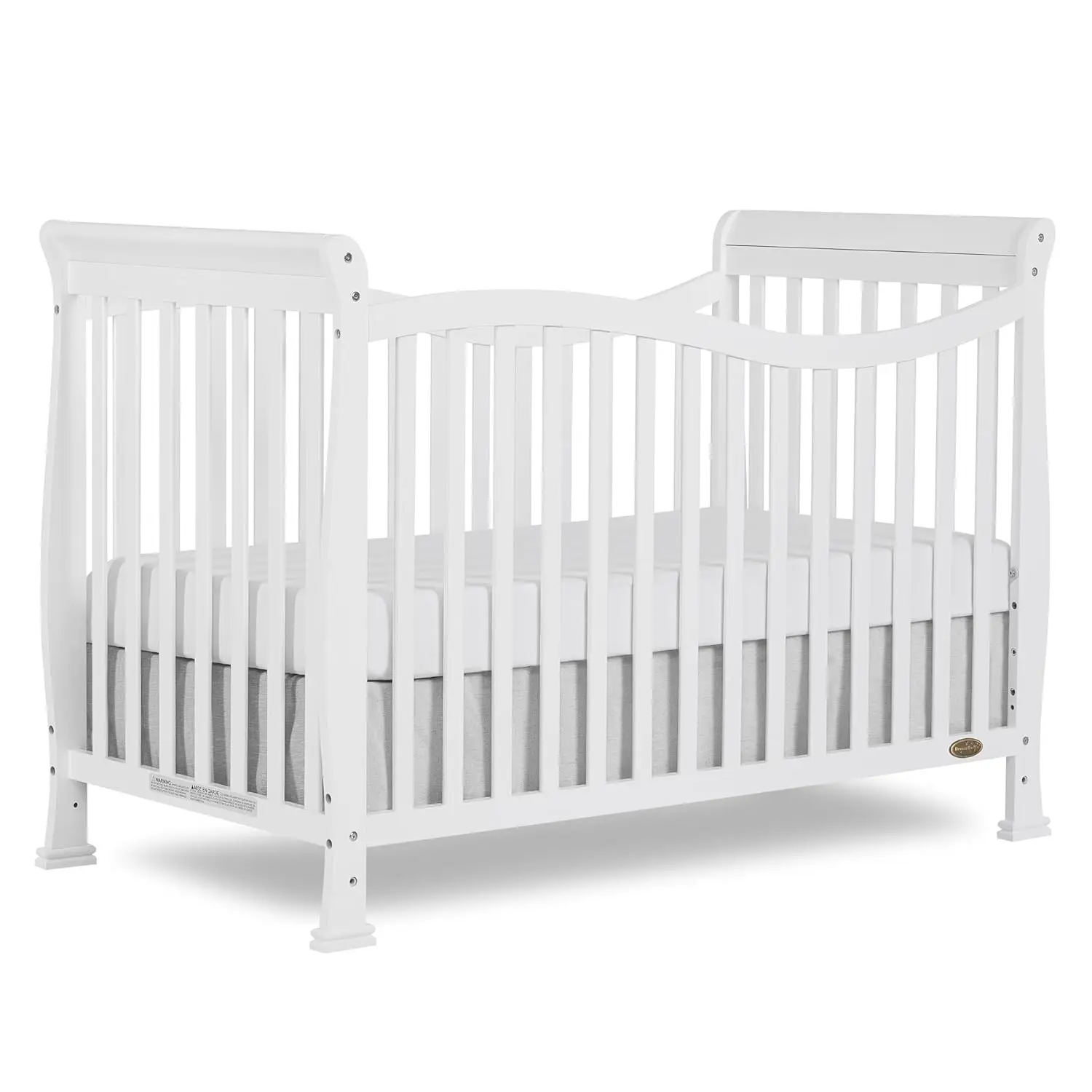 Violet 7-In-1 Convertible Life Style Crib In White, Greenguard Gold Certified, 4 Mattress Height Settings, Made Of Sustainable
