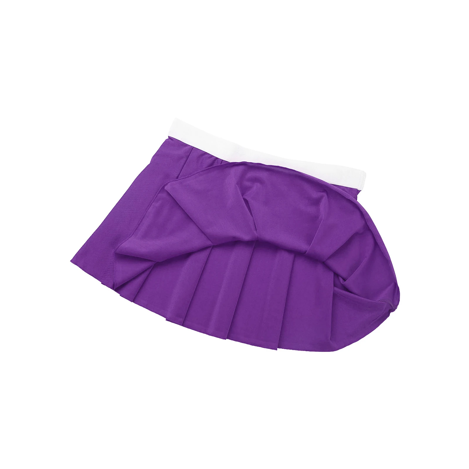 Women Charming Cheerleader Cosplay Costume School Girls Sexy Cosplay Round Neck Sleeveless Crop Top with Mini Pleated Skirt