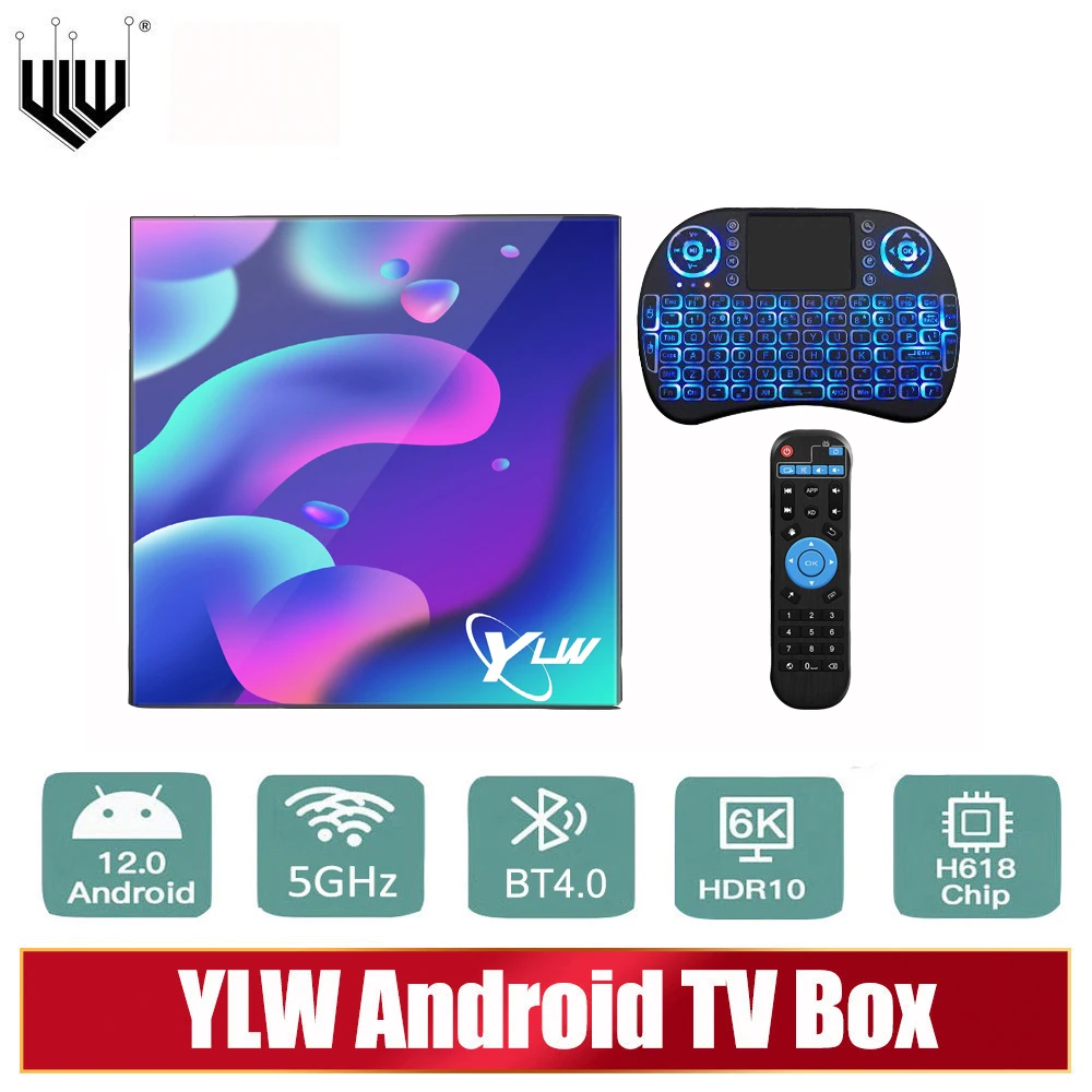 

YLW Android 12 TV Box Allwinner H616 Quad Core 16GB 32GB 64GB 128GB 6K Media Player BT4.0 5GHz Wifi Set-Top Box Smart Box