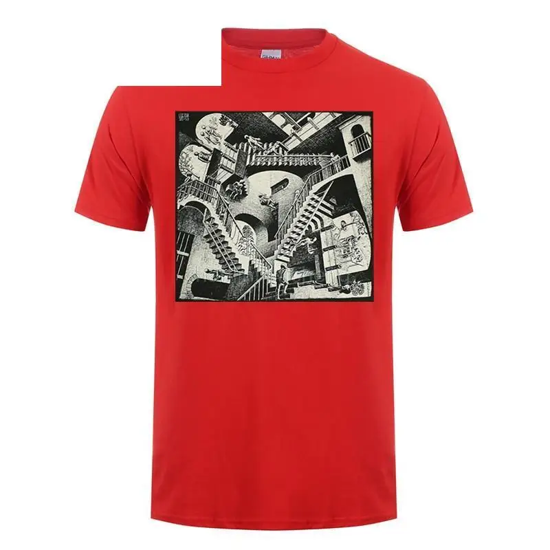 T-Shirt Casual T-Shirt Stampata T-Shirt O-Collo Manica Corta Da Uomo Summer Stree Twear Mc Escher Releity Art Print
