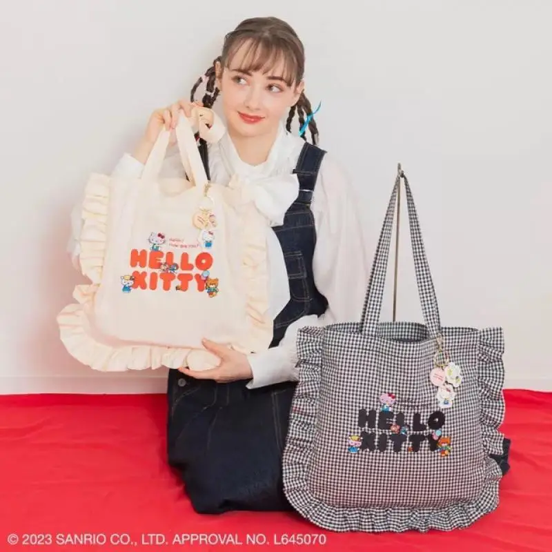 

Hello Kitty Sanrio плюшевая кавайная мультяшная Милая Кружевная Холщовая Сумка через плечо с оборками аниме плюшевые игрушки для девочек детские игрушки подарок на день рождения