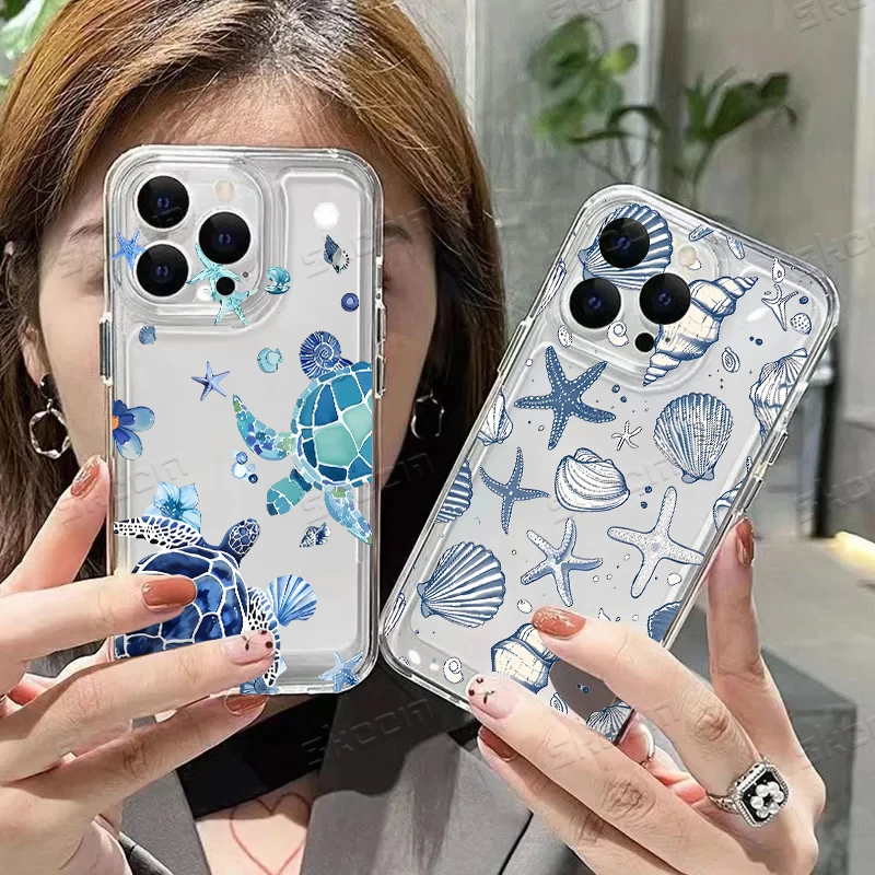 Adorable Turtle Shockproof Transparent Phone Case – Soft Protective Cover