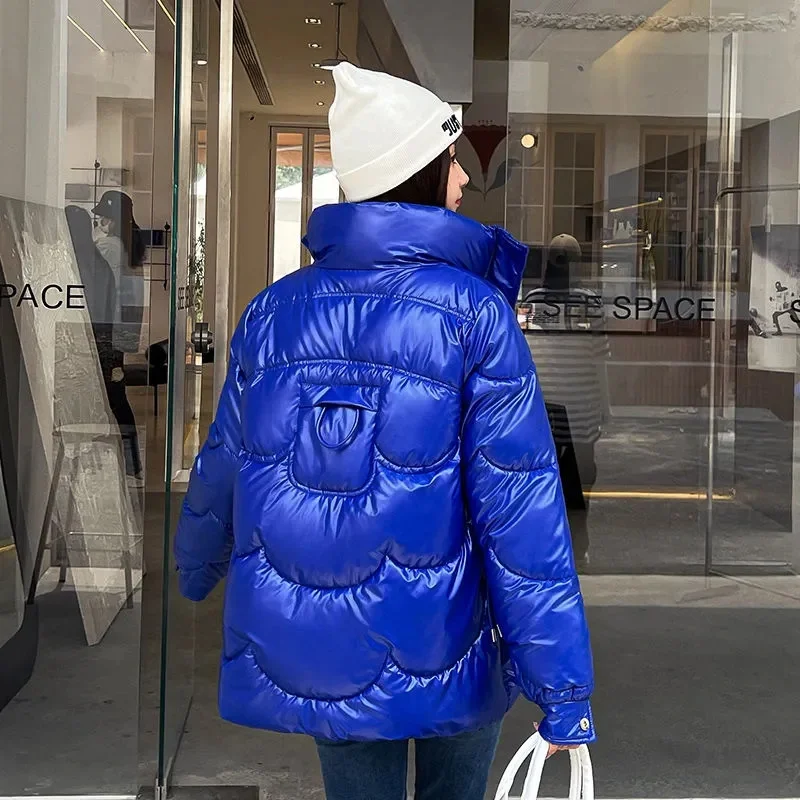 

Новинка 2023, зимняя женская куртка, пуховое пальто из хлопка, свободная стеганая куртка, пуховые парки, повседневная женская утепленная водонепроницаемая верхняя одежда