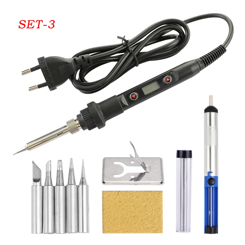 inverter arc welder LCD Digital Display 80W Soldering Iron Adjustable Temperature Electric Solder Iron Welding Rework Station Repair Tools Kit Set hot air station Welding Equipment