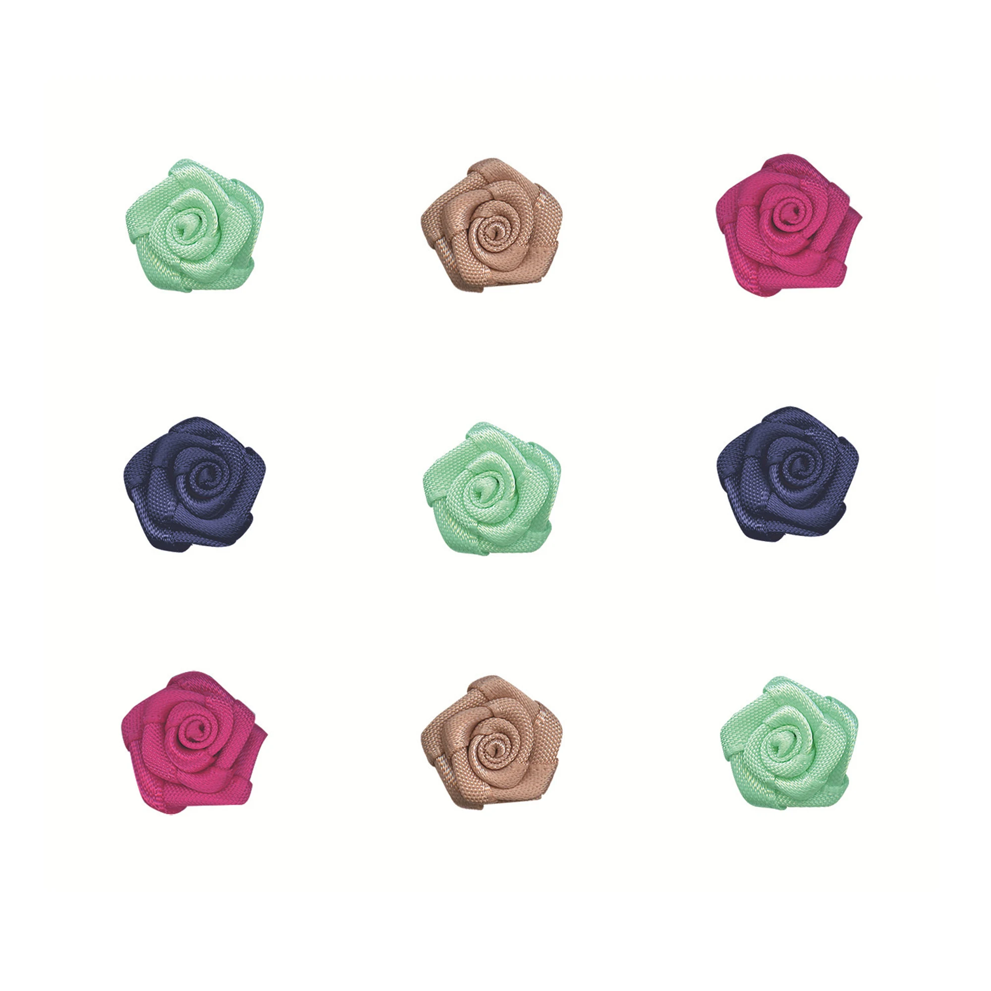 50 PCS 15mm Rose Bows Satin Ribbon For Christmas Packing Wedding DIY Sewing Wrapping Gifts Accessorie