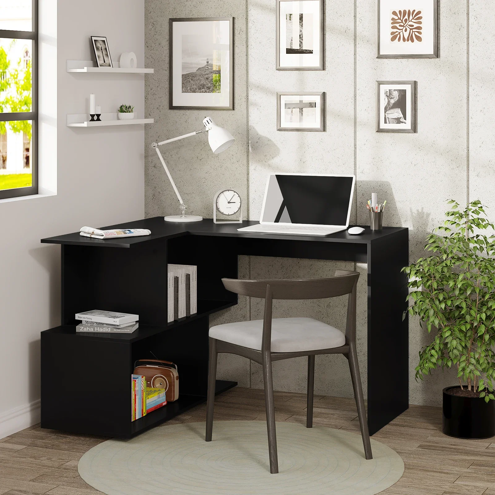 WOLTU Arbeits-PC-Computertisch aus Spanplatte mit Regalen für Arbeitszimmer, Studenten, Schreibtisch, Büro, Arbeit, Zuhause – Detail 8
