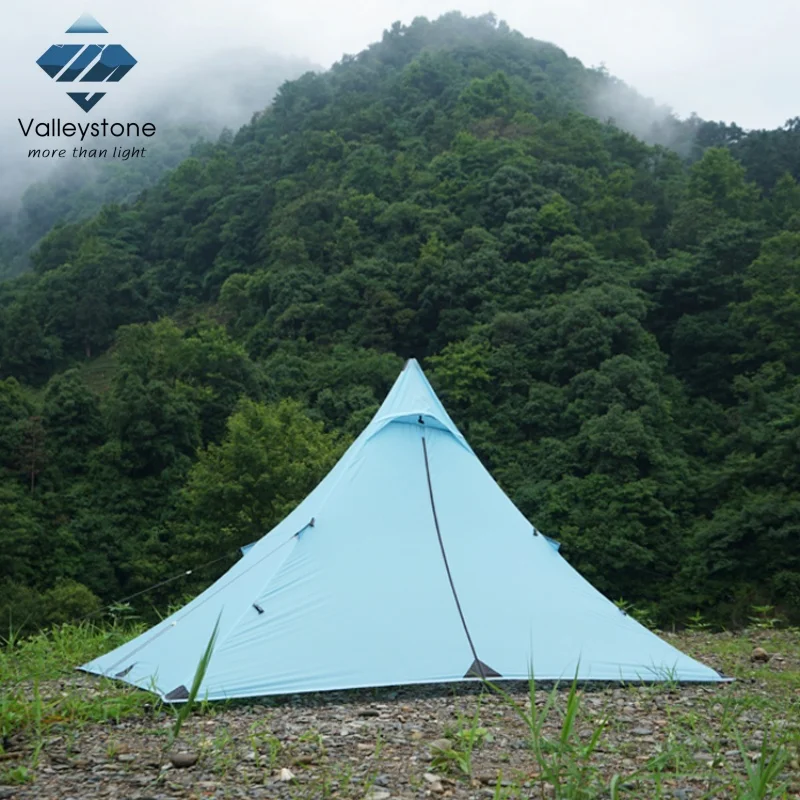 Valleystone Shanxian2 Pyramid Tent Outdoor Camping Poleless Tent Hiking Mountaineering 15DSingle silicone PU6000+