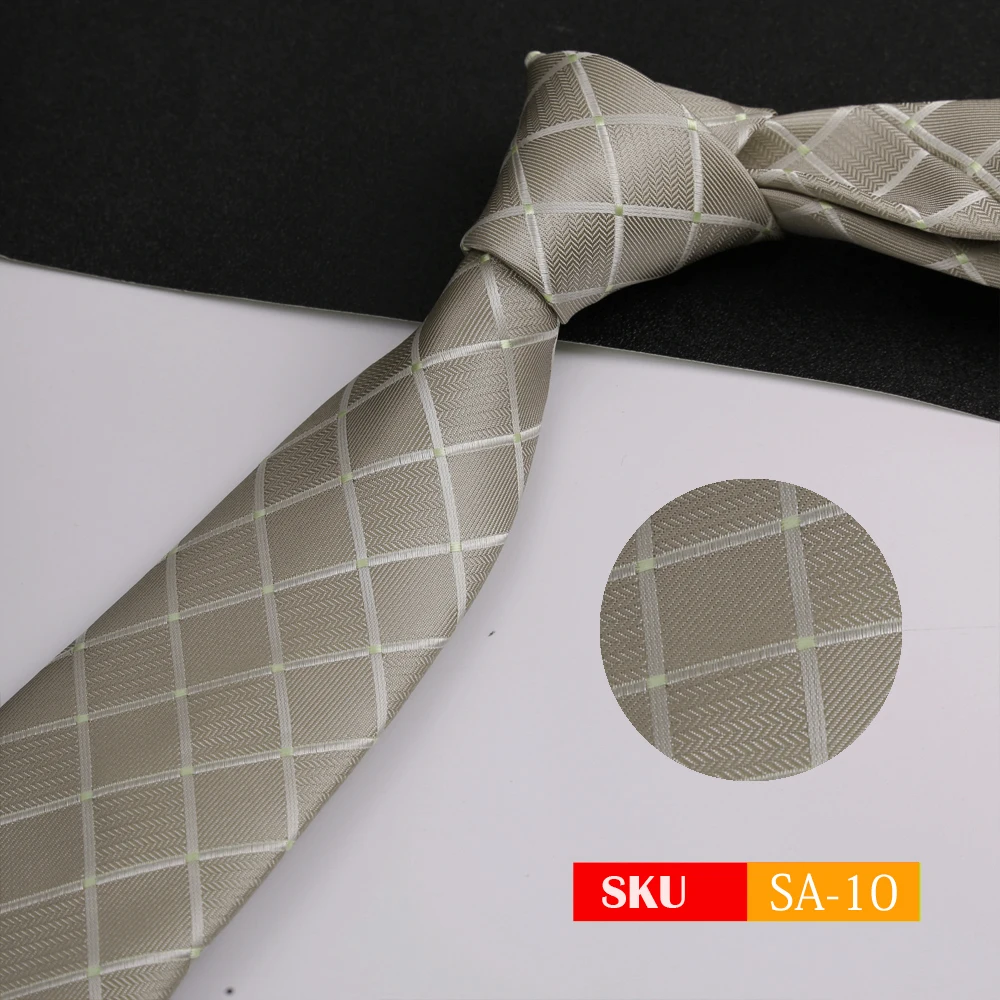 Luxuriöse 8CM Herrenkrawatten, einfarbig, Twill, gestreift, kariert, für den Mann, Bräutigam, Business, Party – Detail 13