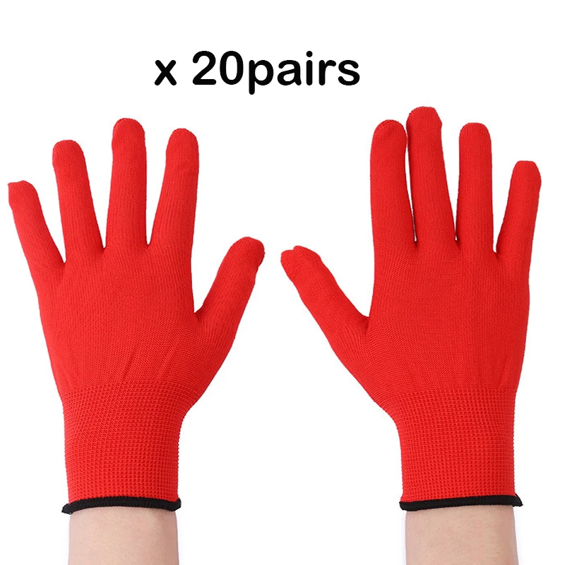 TOFAR 5/20 Pairs Vinyl Wrap Gloves Nylon Anti-Static Window