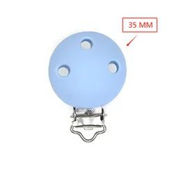 Silicone Round Clips Set - Pack of 5 for DIY Crafts and Jewelry Making (35MM pastel blue)