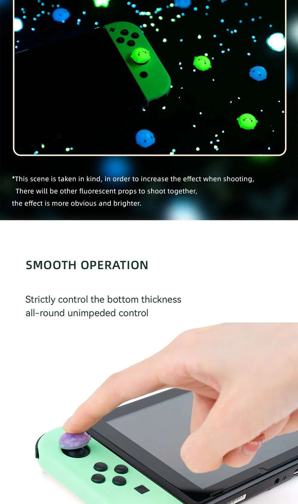 GeekShare New Luminous Thumbstick Cover for Nintendo Switch OLED Joysrick Caps Cute Thumb Grip Caps For NS Lite Game Console