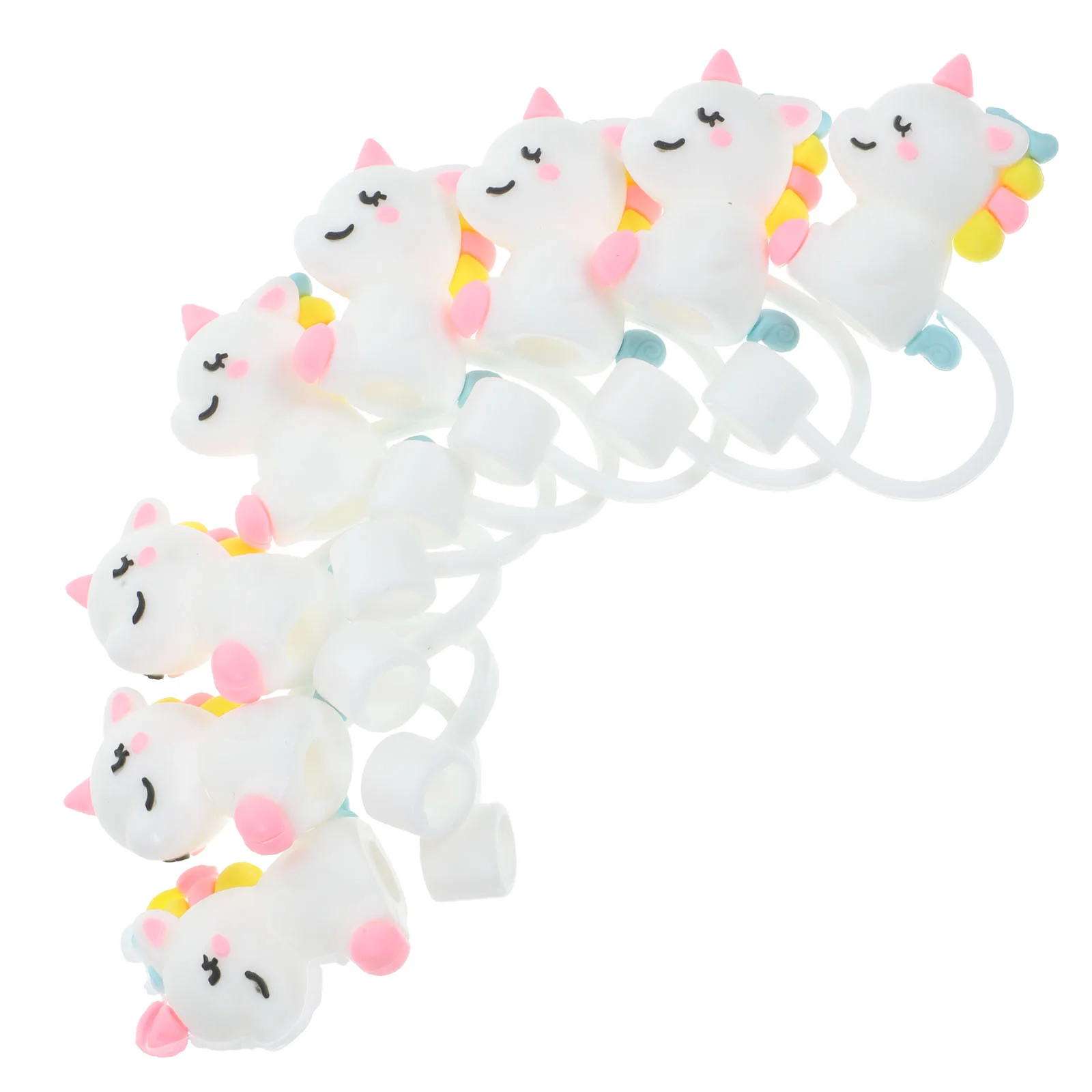 

Silicone Unicorn Straw Cover 8Pcs Cute Reusable Drinking Straw Caps Lids Dusts Proof Straw Plugs 8Mm Straw Tips Home