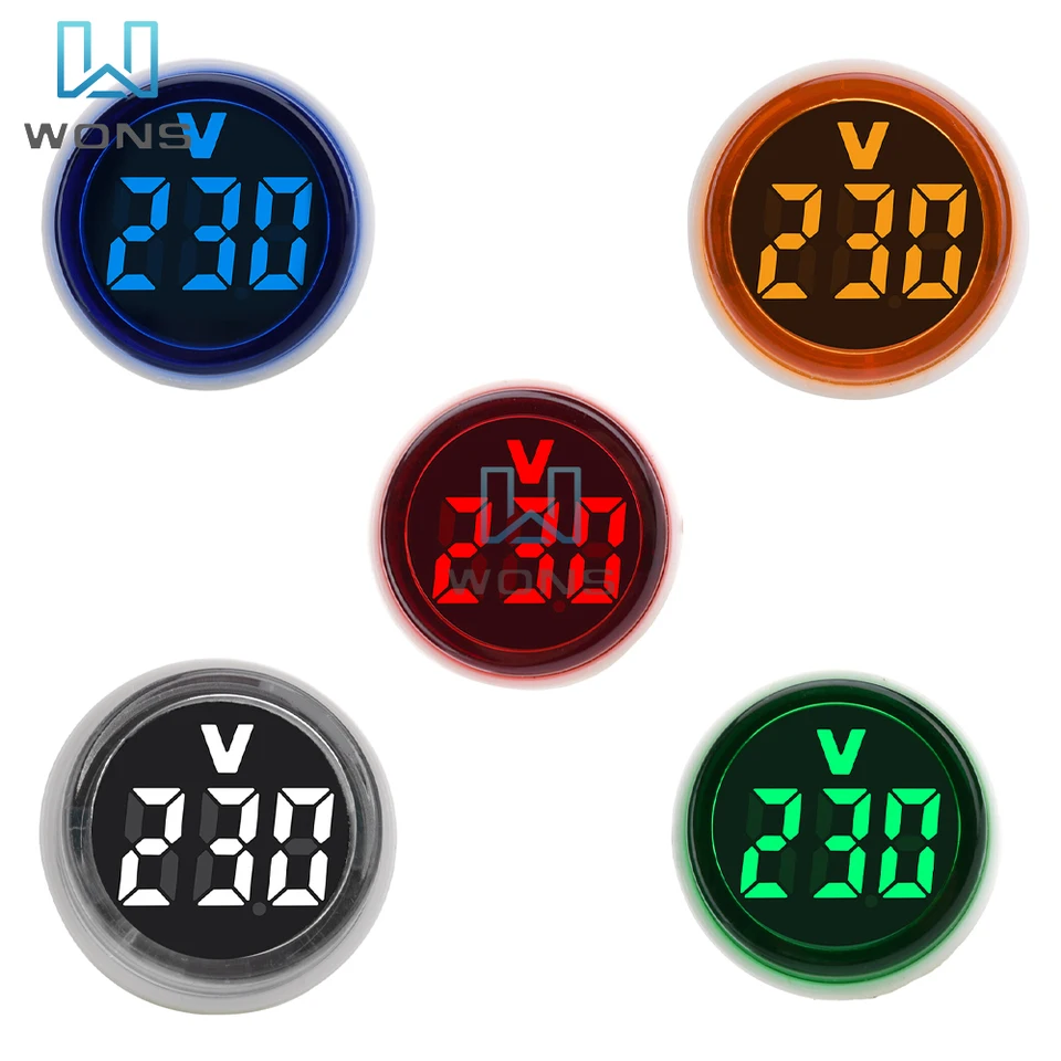 2 Voltmetri Digitali AC 12-500V - Display LED Rosso Per Quadretto 22mm | Misuratore Tensione - Foto 4