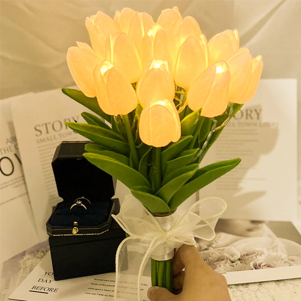 Plastic Tulip Flower Lights Tulip Home Decoration Light Art Deco