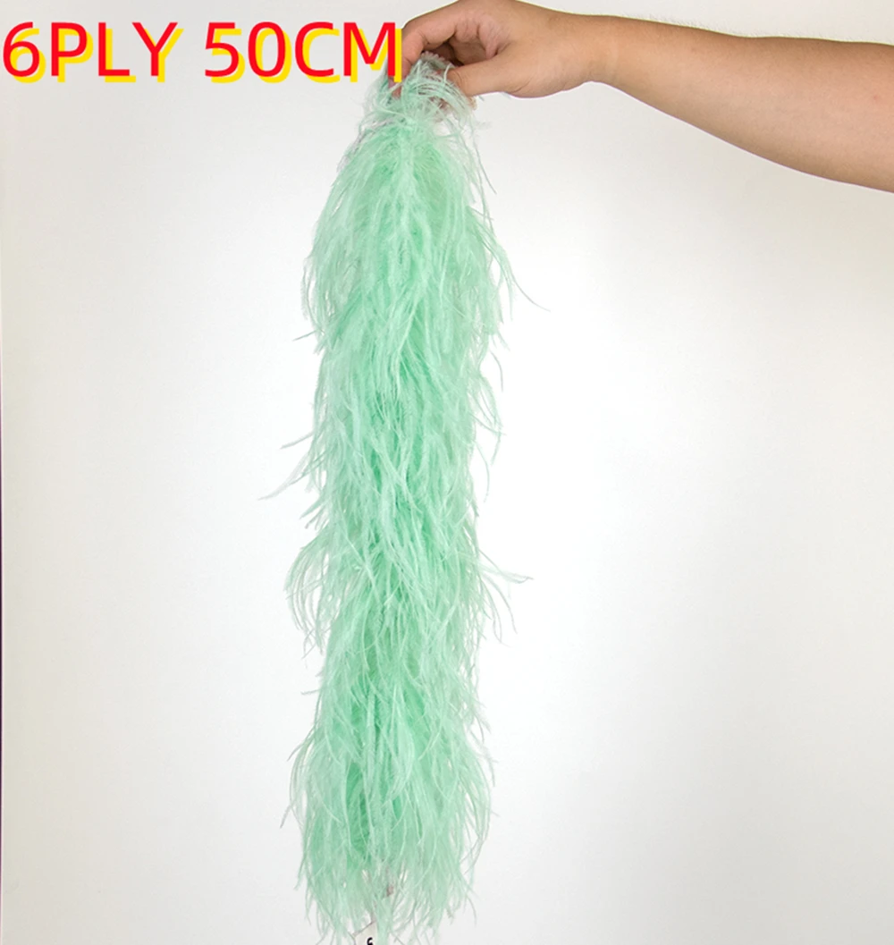 Custom-Made 6ply Ostrich Feather Boa Scarf Wedding Dress Party Clothing Sewing Plume Decoration Shawl Ostrich Boa 0.5-3M