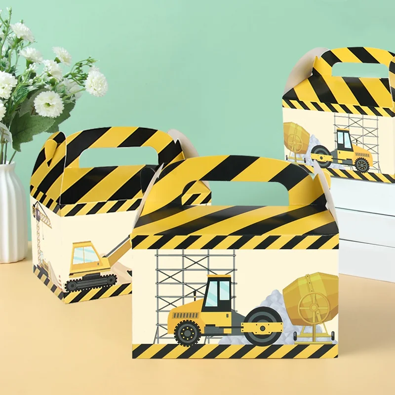 Description Picture 5 of itemConstruction Tool Boxes Trucks Theme Candy Gift Box Birthday Party Decor Kids Boy Construction Excavator Theme Party Supplies