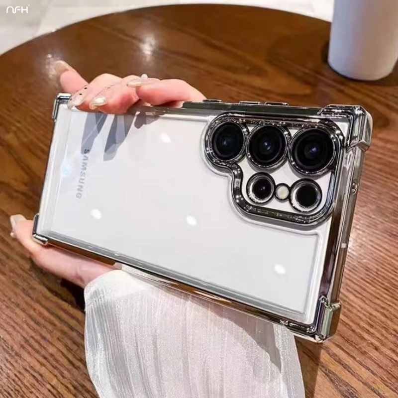 Luxury Transparent Plating Frame Phone Case - Premium Protective Cover