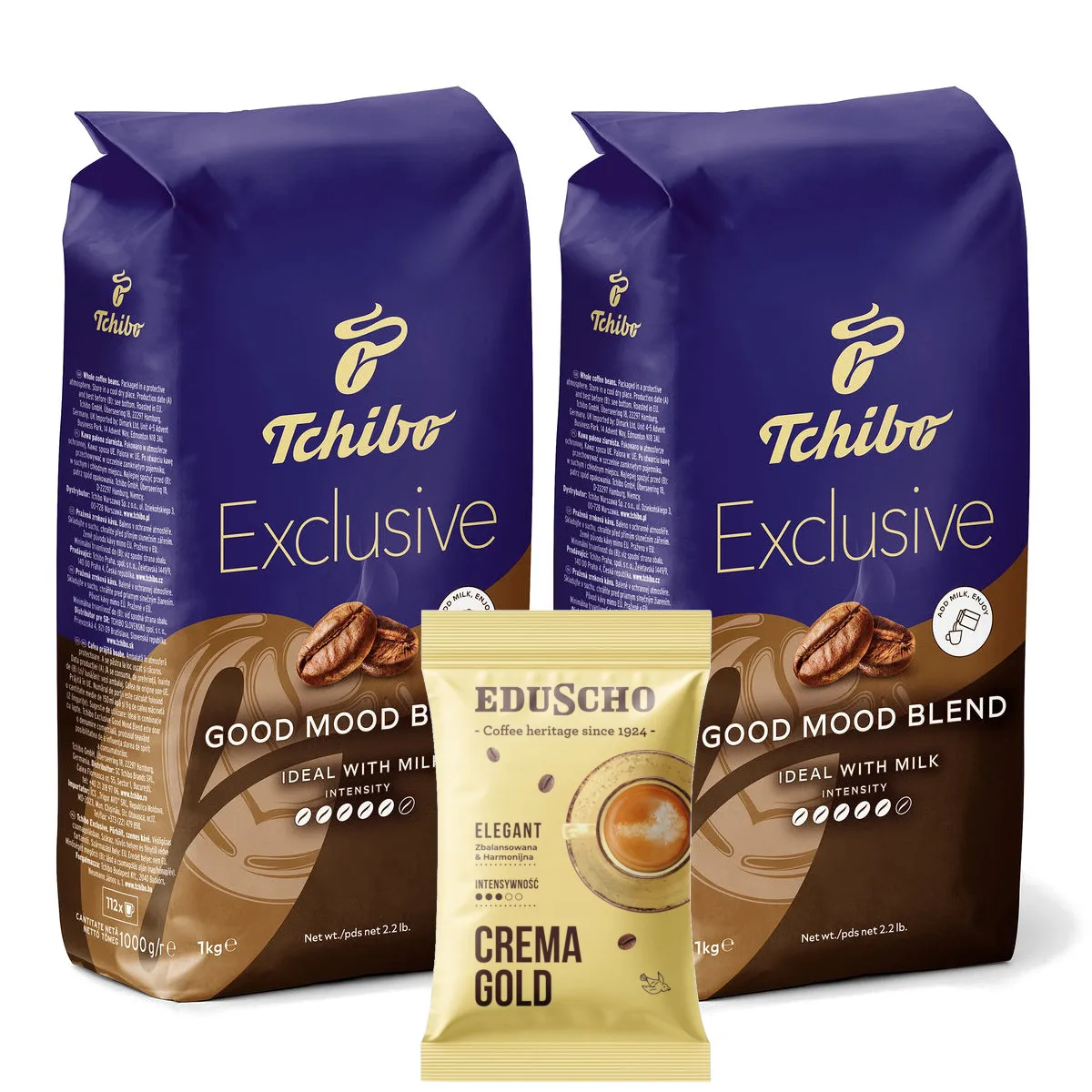 Kawa ziarnista TCHIBO Exclusive Good Mood 2x 1kg + GRATIS Crema Gold 100g z Polski za $29.4 / ~111zł Kawa ziarnista TCHIBO Exclusive Good Mood 2x 1kg + GRATIS Crema Gold 100g z Polski za $29.4 / ~111zł