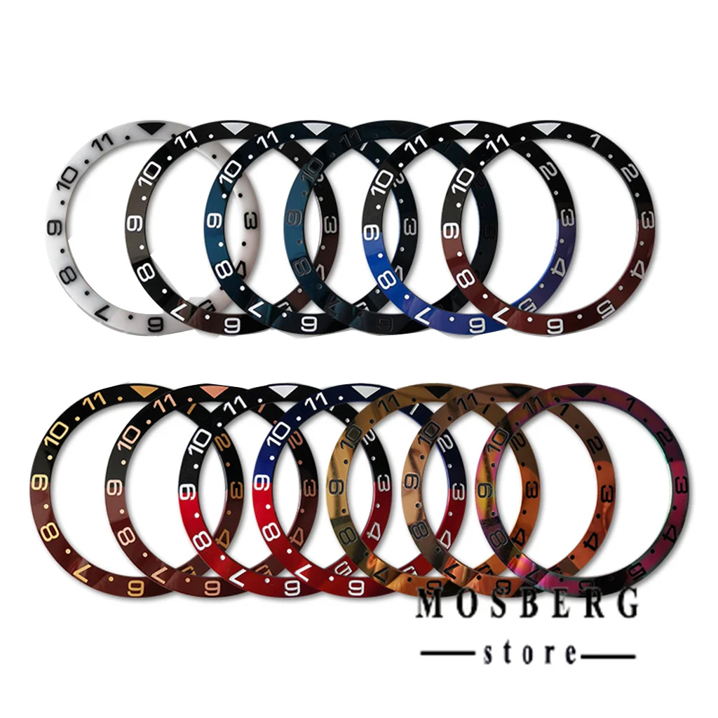

Black Watch Bezel Ring Diameter 38mm*30.6mm Ceramics Insert Fit Automatic Movement Watches Case Replace Accessories Parts