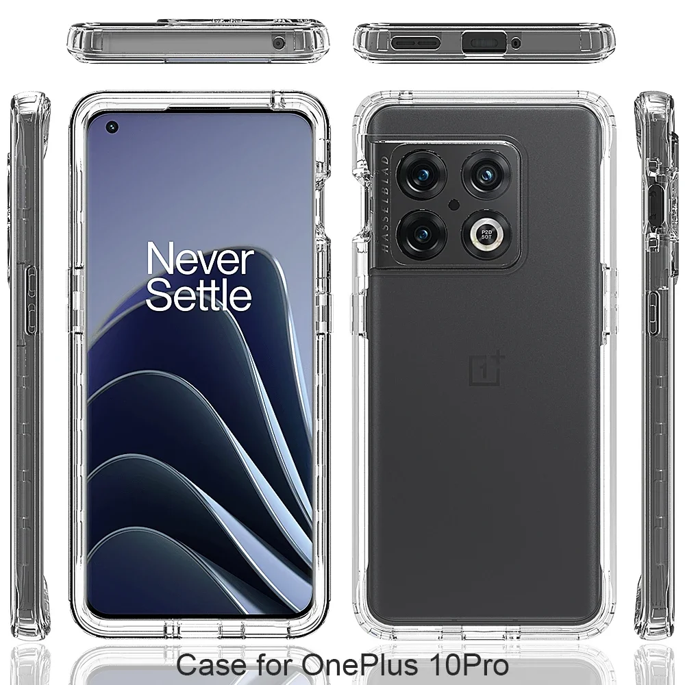 SEAHAI Cover per OnePlus 10T 5G, Silicone Morbido Ultra Sottile Custodia, Ibrido TPU Cover Cuscino d'Aria Tecnologia Paraurti in Gel Custodia a Protezione Completa - Bianca