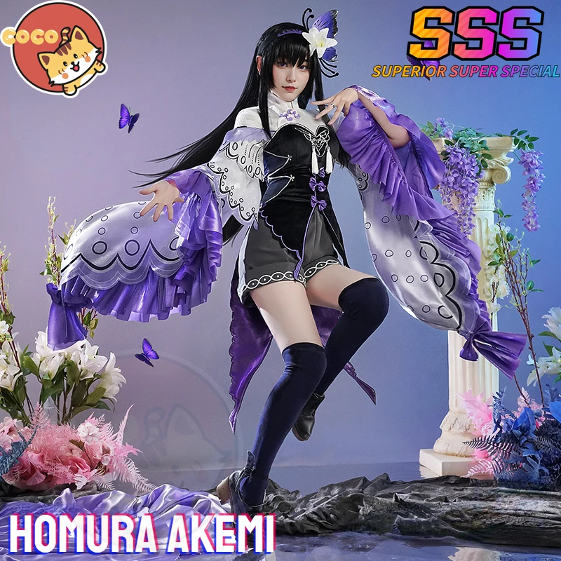 

Мадока Magica Homura Akemi Косплей Костюм Аниме Мадока Magica Cos Akemi костюм Бабочка платье Homura Akemi Косплей CoCos-SSS
