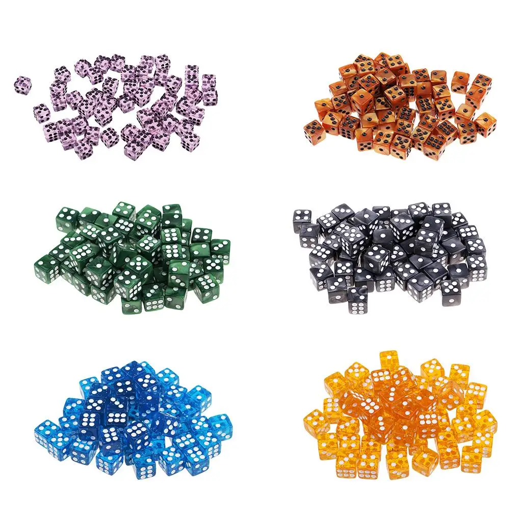 Game dice dice set acrylic dice 50 Pieces 12mm Acrylic Dice Six-Sided D6 Dies Rpg Role Playing Props Board Game Accessories For Entertainment Supply