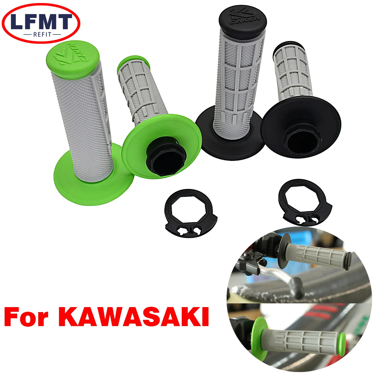 

Motorcycle Handlebar Lock-on Grips Throttle Tube For KAWASAKI KX250F KX450F KX250/450 KLX125 KLX150BF KLX150S KLX250 KLX450R