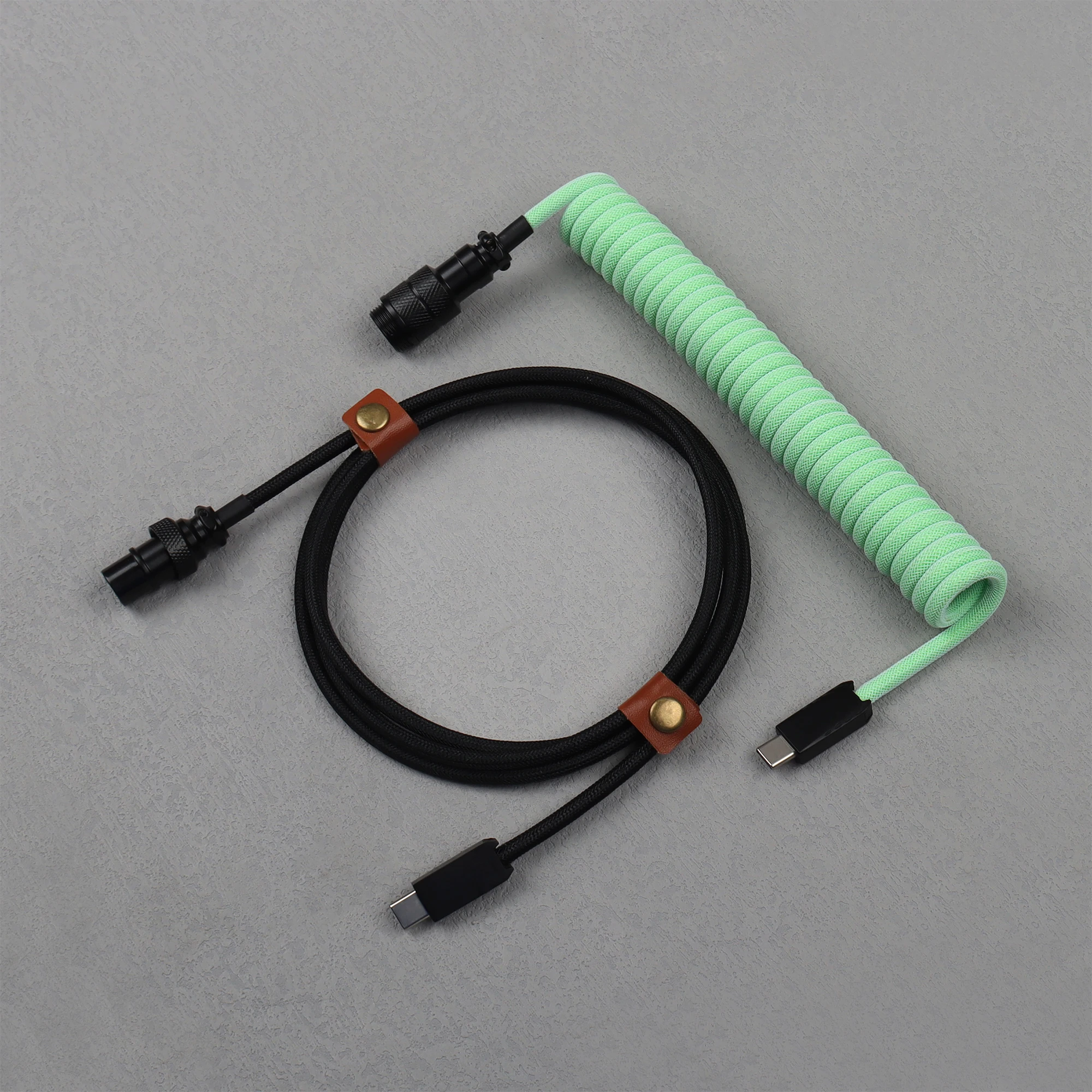 Cabo Enrolado Lano-tipo-c para Tipo-c Conector Piloto Destacável Bobina Personalizada Teclado Gamer - Imagem 6