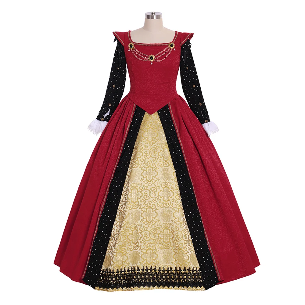 Tudor Periodo Vestito Medievale Vittoriano Rinascimentale Regina Anne Boleyn Ball Gown Royal Noble Court Princess Costume