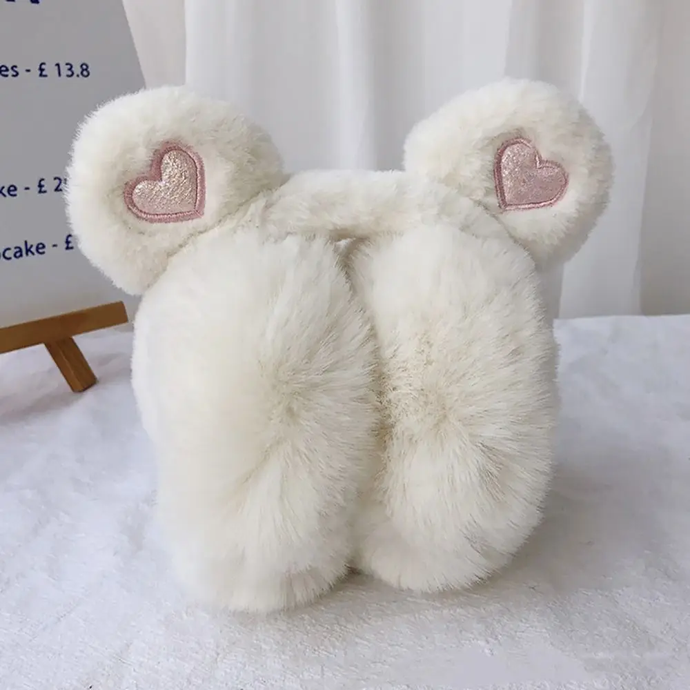 Cute Bear Ears Plush Earmuffs Cartoon Animals Winter WarmEar Warmers Foldable Women Men Faux Furry Earmuffs Headband Ear Covers warm earmuffs fur earmuffs