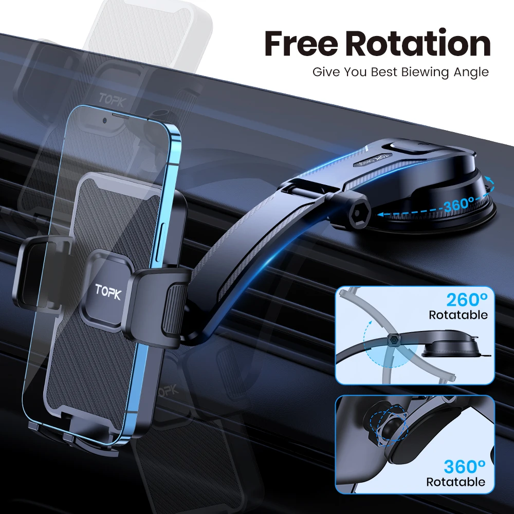 Cell Phone Holder for Car, Universal Mount Dashboard for iPhone 14 13 12 11 Pro