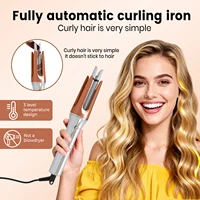 Fer à boucler rotatif à ions négatifs automatiques, 3 niveaux de température, céramique, chauffe rapide, pour grandes boucles, outils de coiffure 4