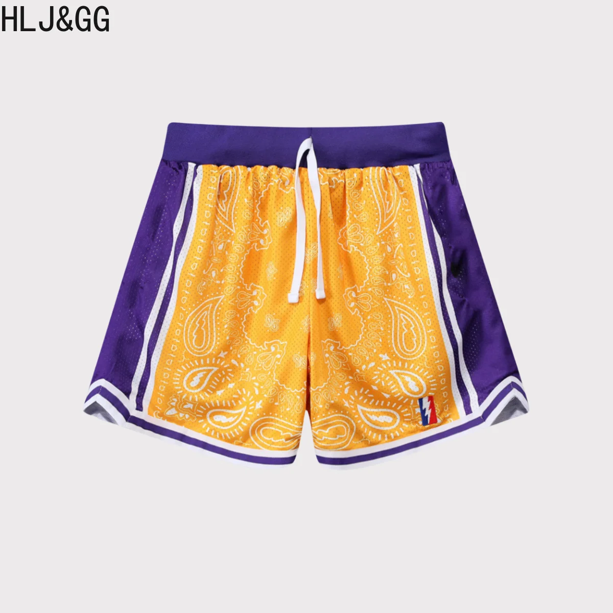 HLJ&GG American Street Basketball Shorts Casual Men Summer Pattern Printed Shorts Breathable Quick-dry Running Training Shorts