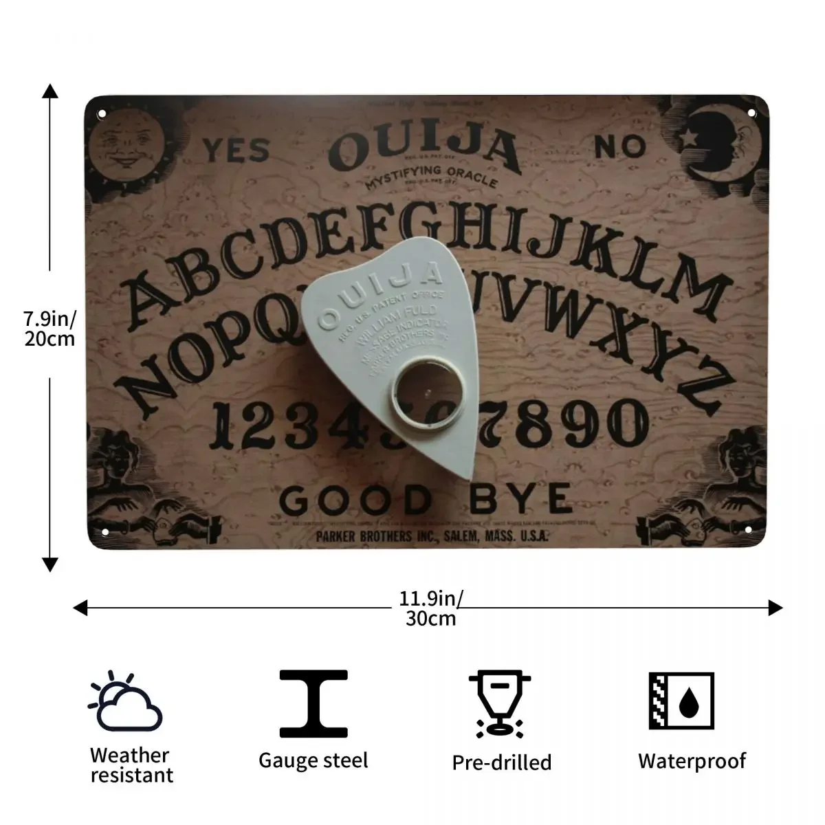 Custom Ouija Board Metal Sign Retro Death Divination Tin Decoratieve Borden Plaquette Pub Cafe Yard Man Grot Bar Muur Decor Art