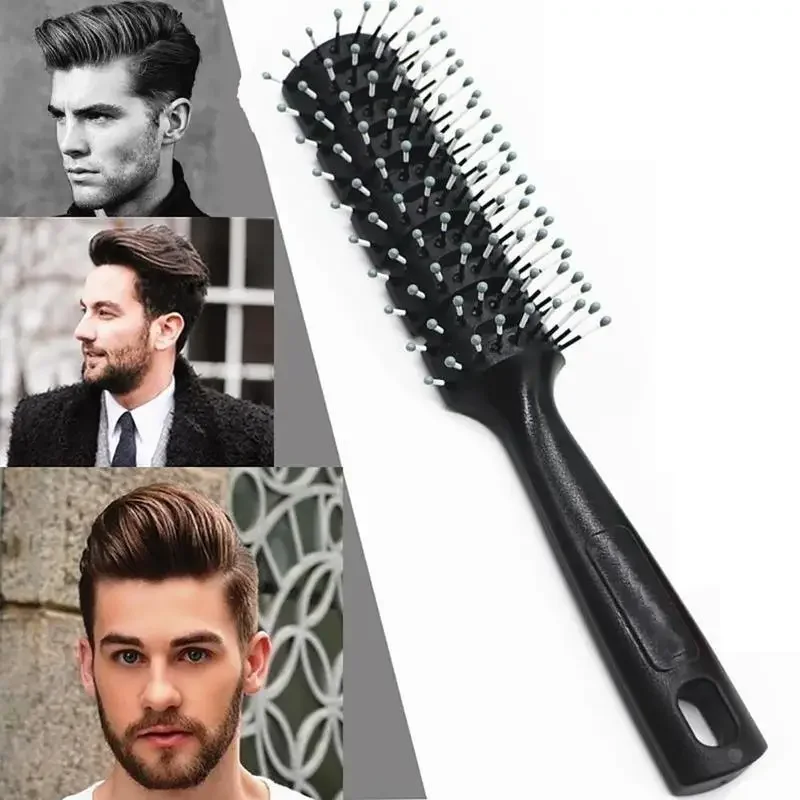 1Pc Hair Brush Ceramic Iron Round Comb Barber Dressing Salon Styling for Men
