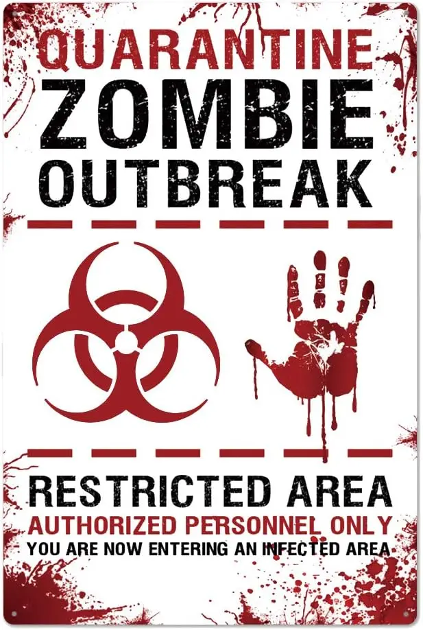 

Оригинальные оловянные металлические знаки в стиле ретро с имитацией вспышки зомби, настенное искусство | Толстая жестяная печать, плакат, украшение для стен