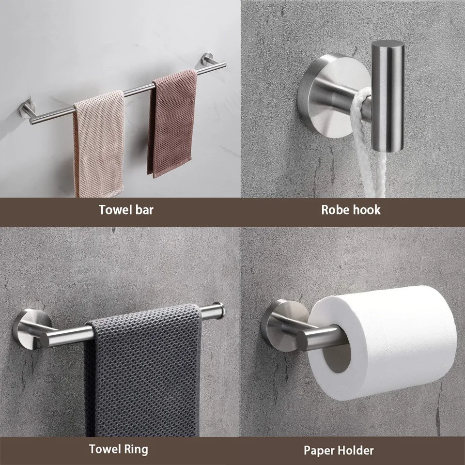 Self-Adhesive Stainless Steel Toilet Roll Paper Holder Organizers Punch-Free Towel Rack Wall Mount Toilet Tissue Accessories