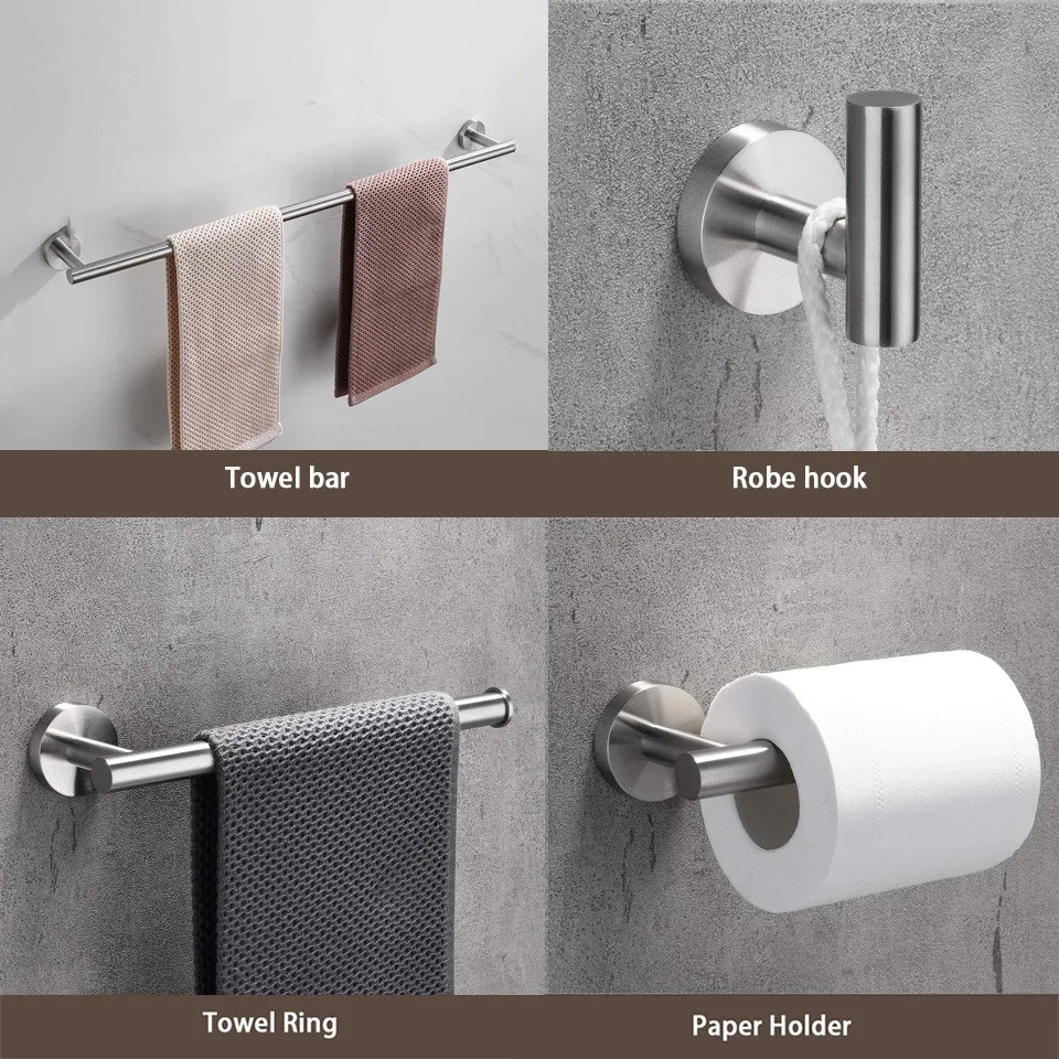 YIGII Paper Towel Holder Wall Mount - Adhesive Paper Towel Rack Under Cabinet Kitchen Paper Roll Holder Stick on Wall Stainless Steel