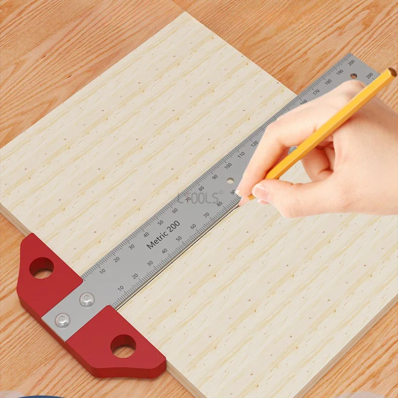 

8 дюймов/200 мм Т квадратная маркировочная линейка из алюминиевого сплава точное позиционирование Деревообрабатывающие инструменты для рисования многофункциональная накладка