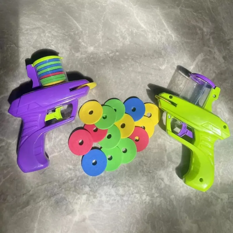 Giocattoli Lanciatore di Dischi Volanti, Pistola Giocattolo con Proiettili Morbidi in EVA, Mini Pistola Spara Dischi Volanti a Forma di Carota, Giocattolo Sportivo per Bambini per Giochi all'Aperto - immagine 5