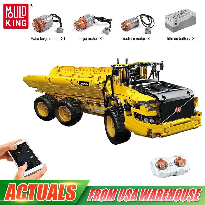 Mould King 17010 Technical Truck Toys The RC MOC-8002 Dump Truck Building Block Assembly Car Brick Set Kids Christmas Gift