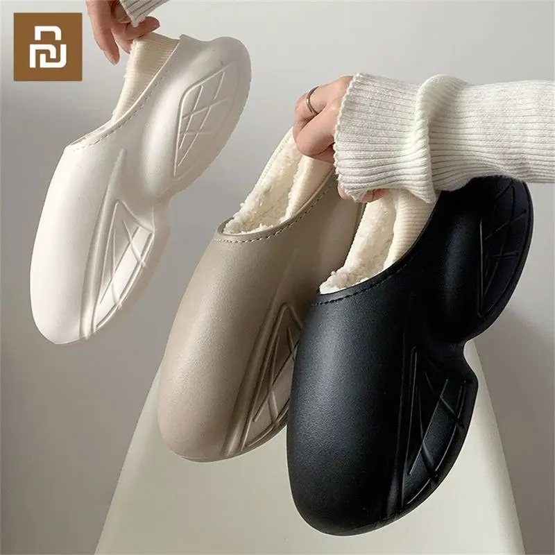 

Youpin Couples Winter Cotton Shoes Thick Soled 2022 Fashion Warm Bread Cotton Slippers Non slip Waterproof Snow Boots Female