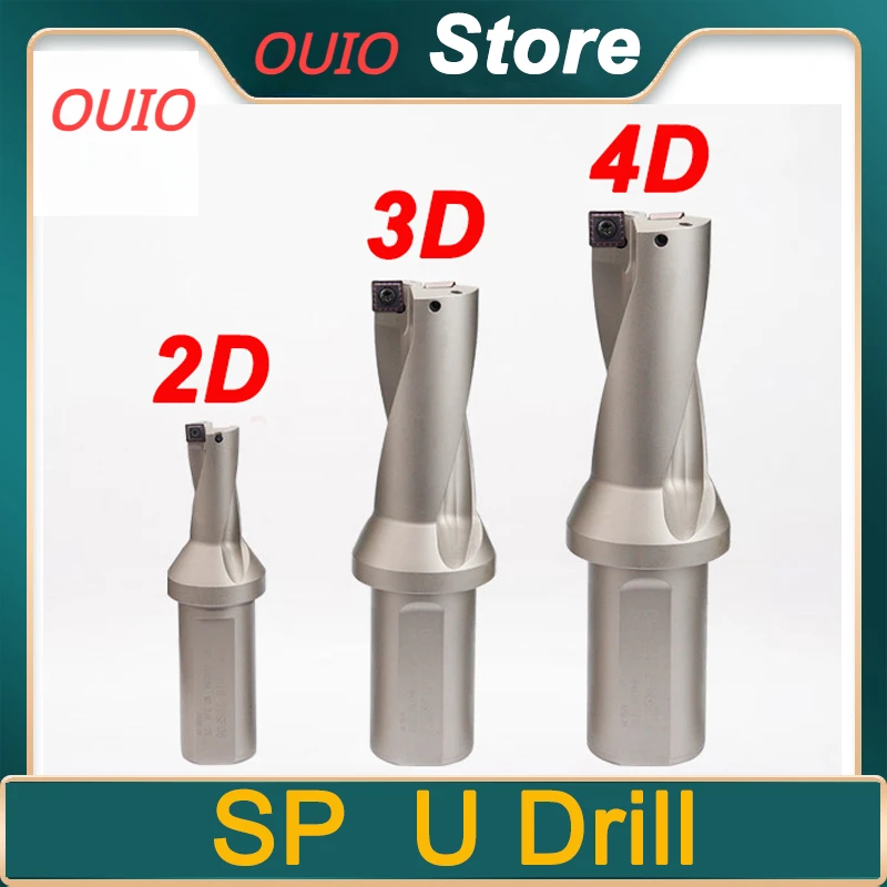 

OUIO SP WC U Drill Bits C20 C25 C32 SP Series Drill Bits 2D 3D 4D 5D Metal Drill Bits SPMG SPGT Insert Fast Violent Indexable U