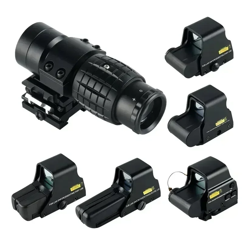 3X Hologram Tactical Optics Scope Sight with Flip-up Mount 553 558 Red Green Dot Sights for 20mm Rail Scopes Hunting Accessory