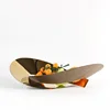 Wood Grain Metal Irregular Winding Fruit Tray, Geometric Art Stainless Steel Tray, Dining Table Decoration Storage Tray 3