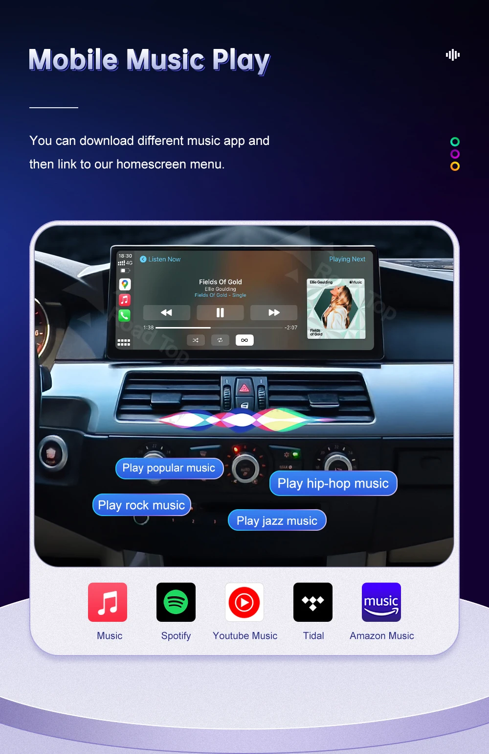 12,3-Zoll-Ultra-Thin-Bildschirm für BMW 5er E60 E61 3er E90 E91 E92 E93 CCC/CIC Wireless Carplay Multimedia-Monitor-Radio fürs Auto – Detail 14