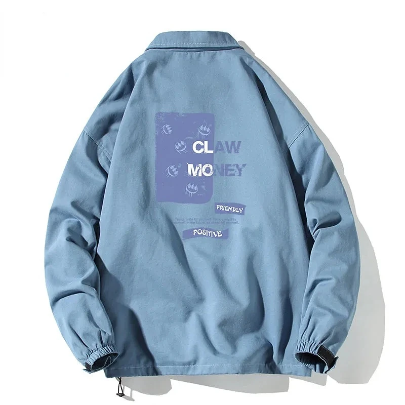 

Мужская куртка в американском стиле с принтом, свободная повседневная куртка в стиле Хай-стрит, корейская мода для пар, весна-осень